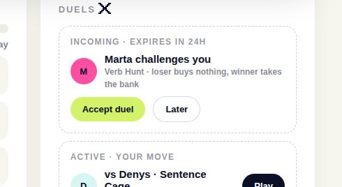 Student Hub — duels between students