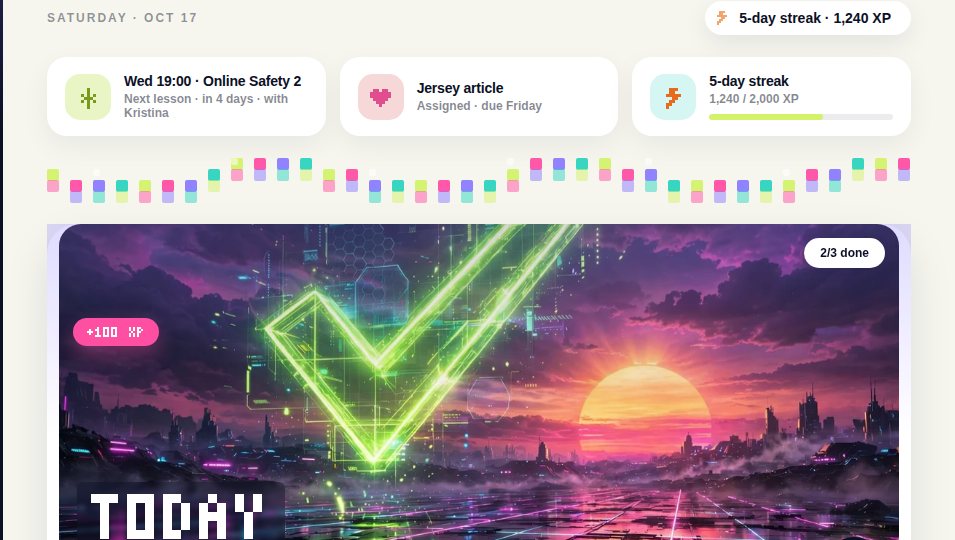 Student Hub — the Today screen